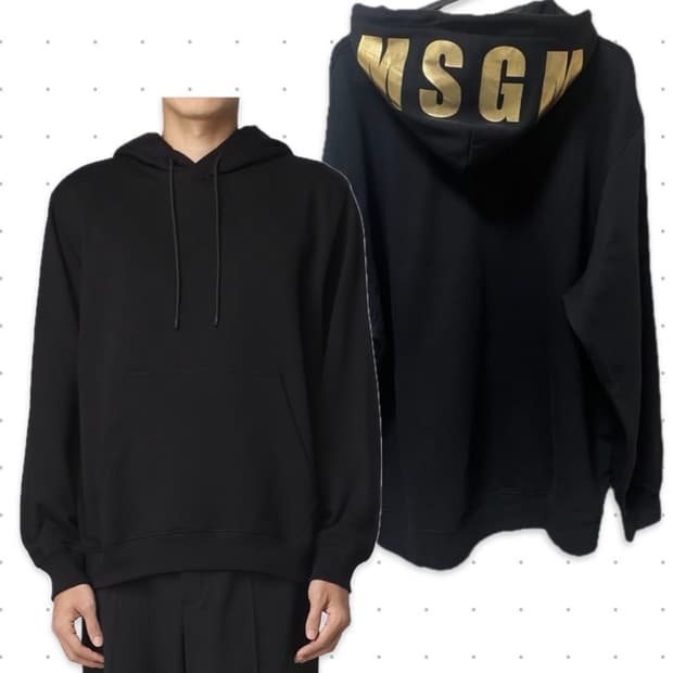 (새상품) MSGM 로고 후드티 블랙 M