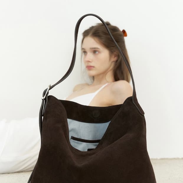 르베인 아누스 스웨이드 호보백 딥브라운