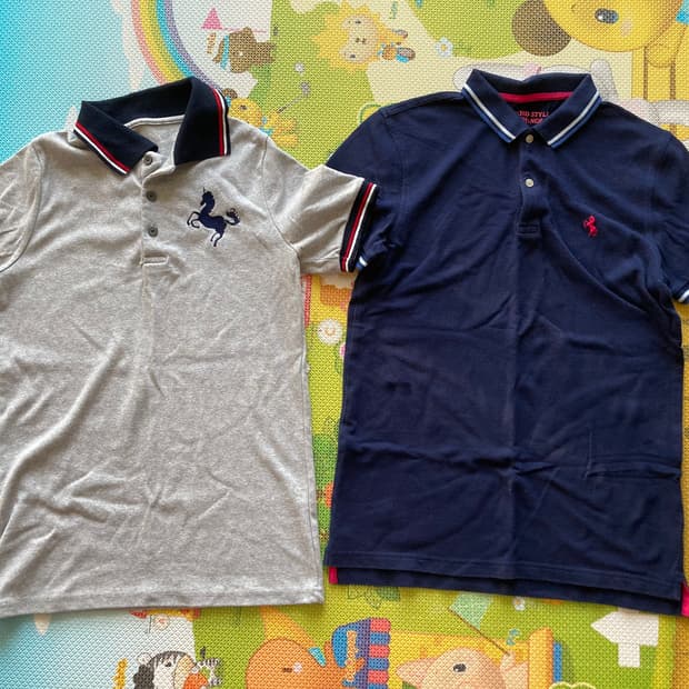 그레이 네이비 S 반팔 반팔티 티셔츠 티 여름티 카라티 판매합니다. 