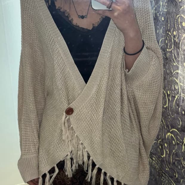 Vintage 모리걸 사와코 니트 케이프 판초