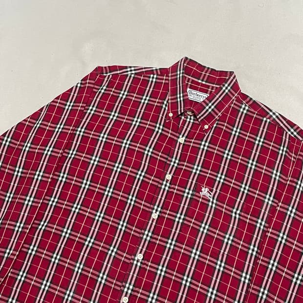 43(XL) 버버리 레드 노바체크 셔츠
