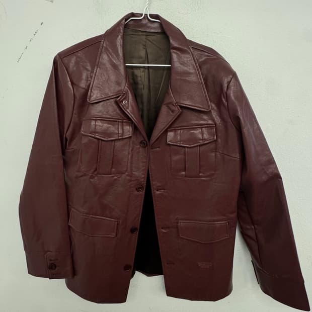 배드블러드 레드 레더 자켓