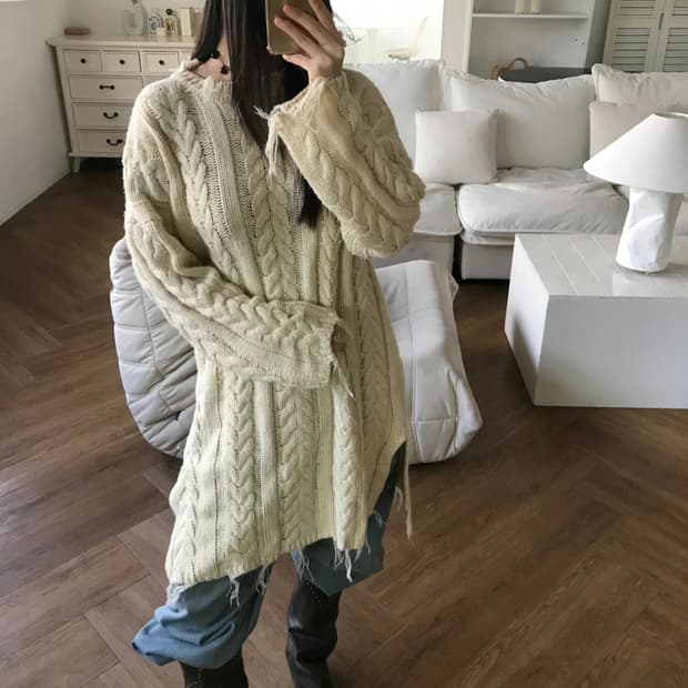 vintage ivory knit one-piece