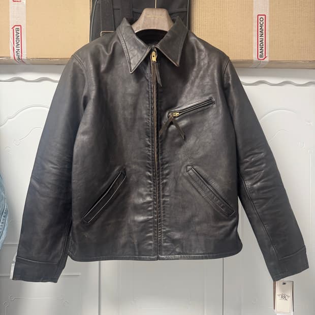 [M] RRL 레더 재킷 뉴스보이