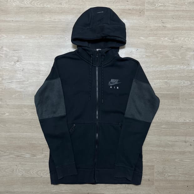 나이키 에어 스우시 로고 배색 후드집업 [블랙] M/95