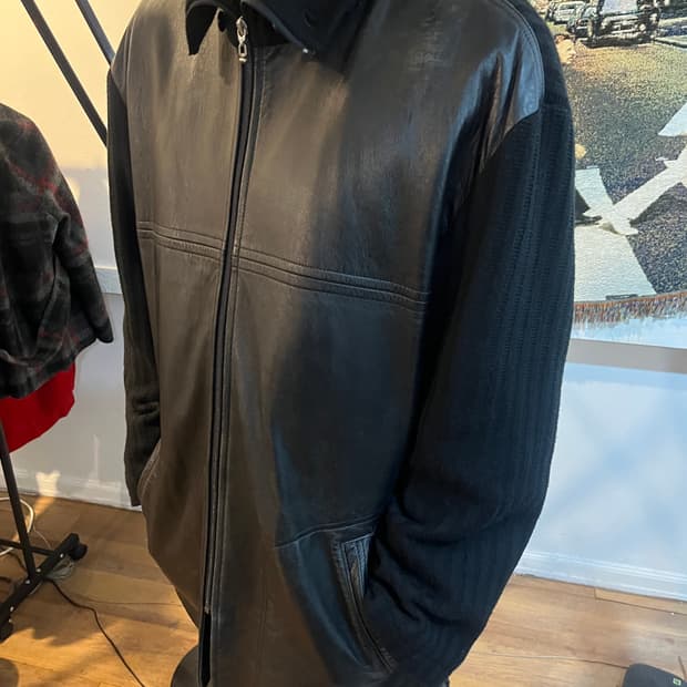 Antrope 양가죽 니트 도킹 코트 