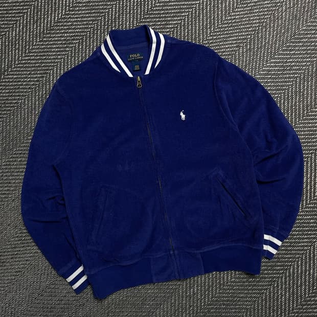 폴로 랄프로렌 화이트 포니 바시티 니트 집업y 5095