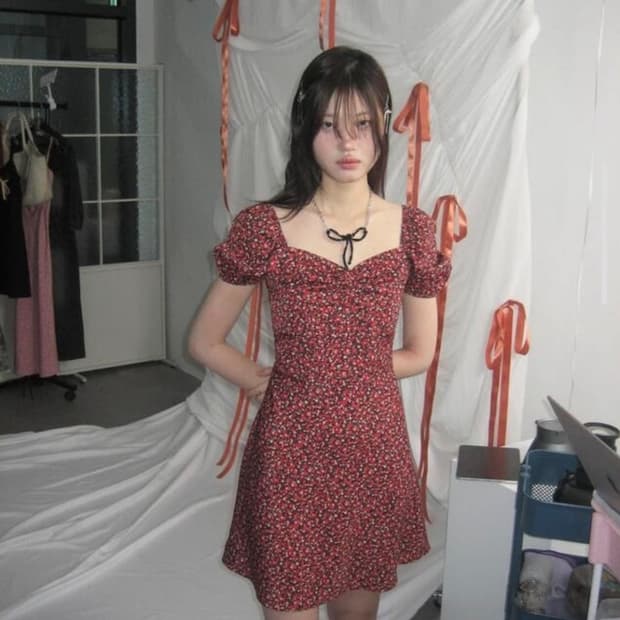 루루서울 레드팬지 원피스