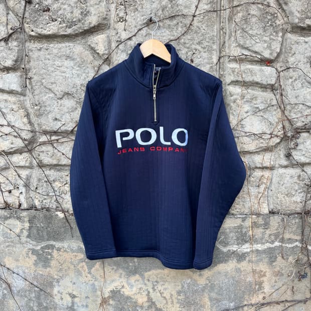 폴로 진스 랄프로렌 빈티지 자수 로고 퀼팅 풀오버 집업 맨투맨