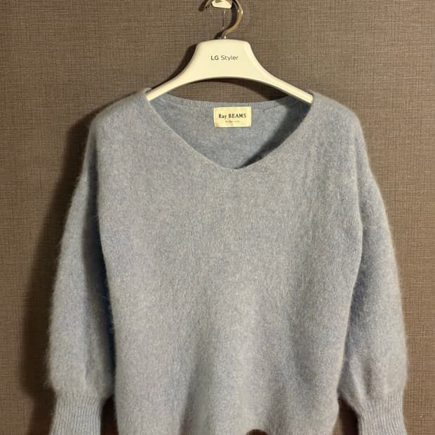 Ray Beams 브이넥 니트 하늘색