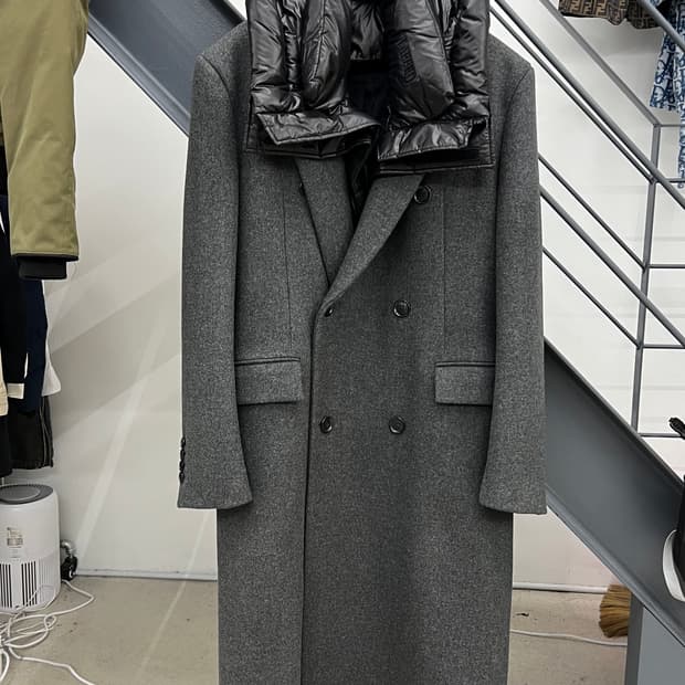 준지 18FW 패딩 레이어드 차콜 롱코트