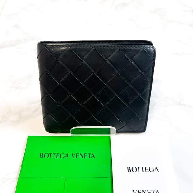 [신형] 보테가베네타 인트레치아토 반지갑 블랙