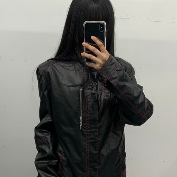 Hombruno 레드 스티치 나일론 자켓