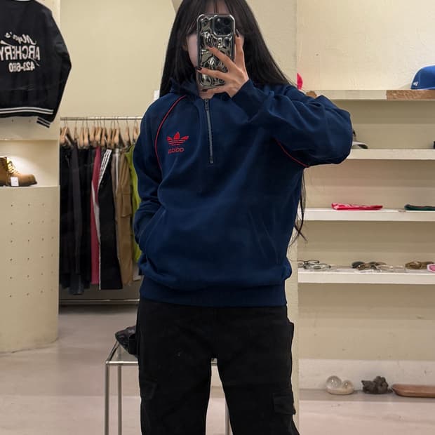 아디다스 오리지널스 트레포일 하프집업 U1412