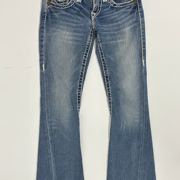 트루릴리진 스티치 부츠컷 대님 연청 데님 25