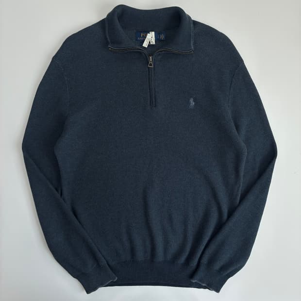 Polo 폴로 랄프로렌 피그먼트 네이비 쿼터집업 니트