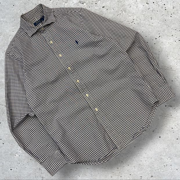 [S] 폴로 랄프로렌 깅엄체크 네이비 셔츠 D773