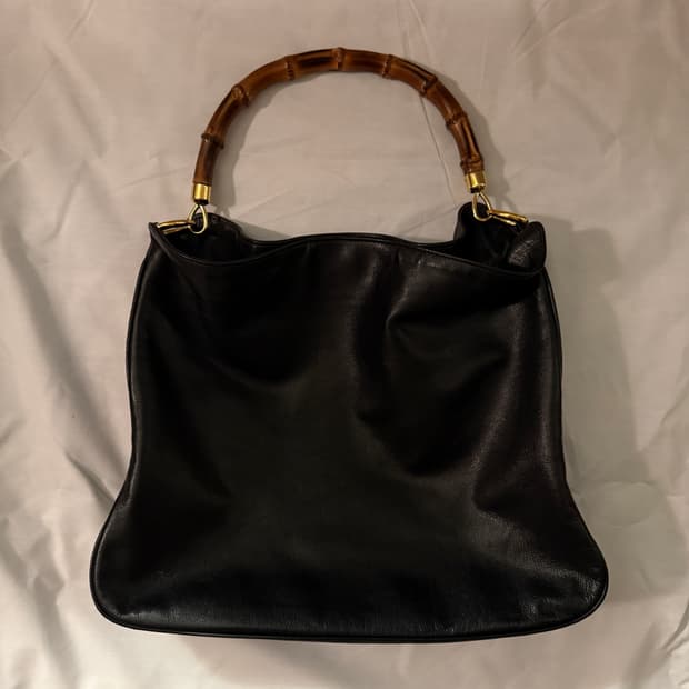 구찌 뱀부 핸들 숄더 토트백