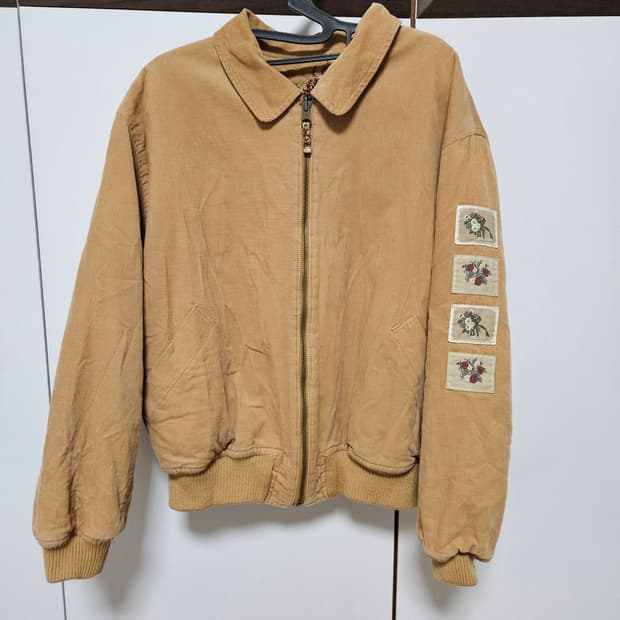 Ketty 리버시블 코듀로이 블루종 플라워 패치 집업 자켓 희귀 모리걸