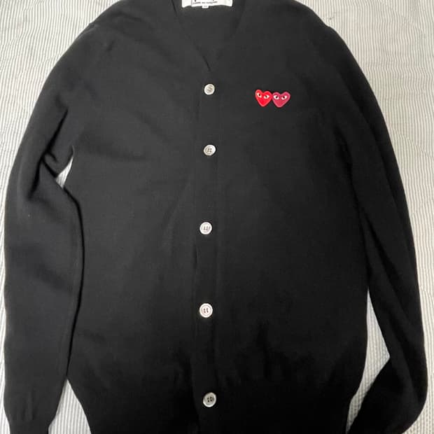 꼼데가르송 더블하트 가디건