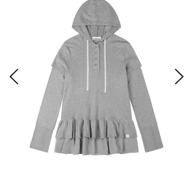 TUOMIO 뚜오미오 프릴 후디 그레이