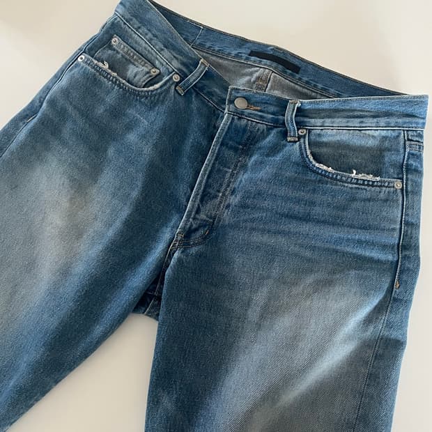 4)Htae Timeworn 47' Natural Indigo Denim