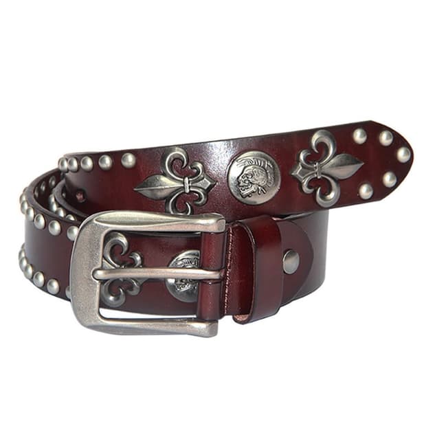 리얼레더 스터드 벨트 