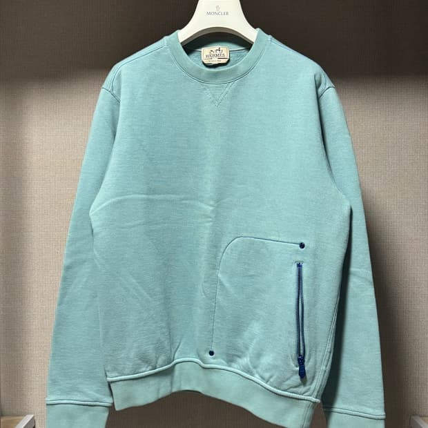 에르메스 지퍼 포켓 맨투맨 블루 M 