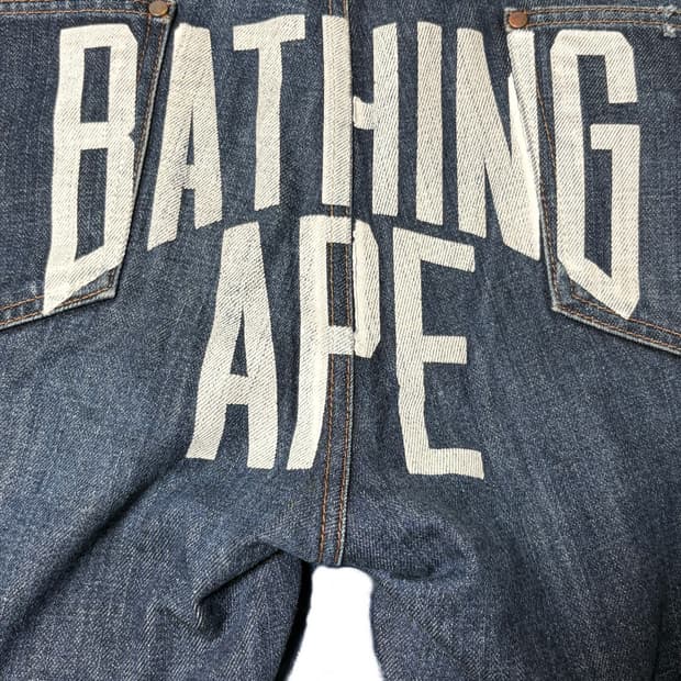 Bape ‘BATHING APE’ Logo Denim Pants