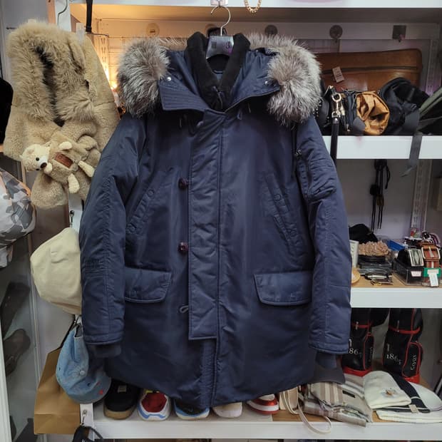 Covernat 커버낫 네이비 후드 퍼 오리털 패딩