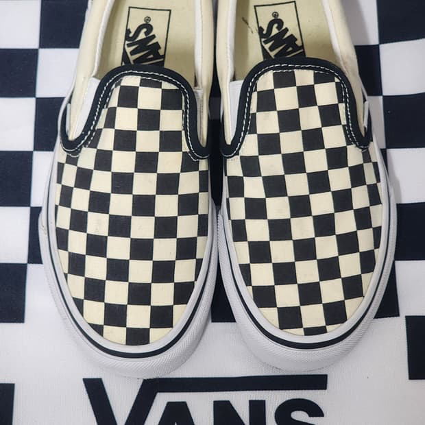 반스 체커보드 슬립온 230mm