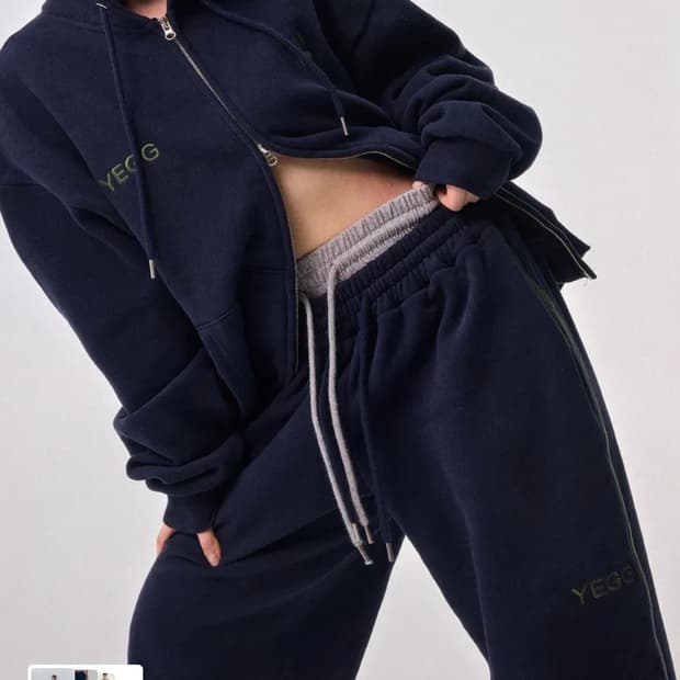 더블 밴딩 팬츠 네이비