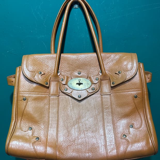 멀버리 가죽토드백 카멜