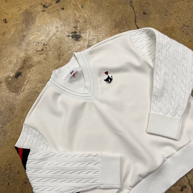 [정품/4] WAAC 화이트 케이블 니트 맨투맨 b14