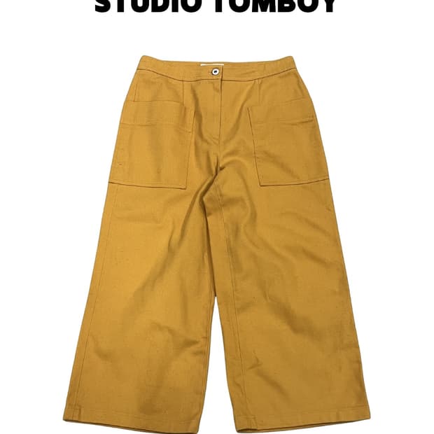 스튜디오톰보이 와이드 코튼 팬츠 머스타드