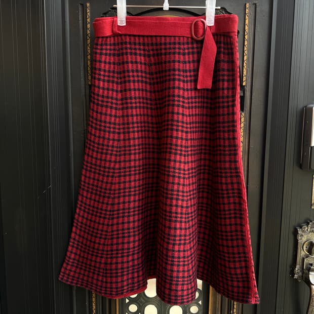 anyfam 체크니트스커트