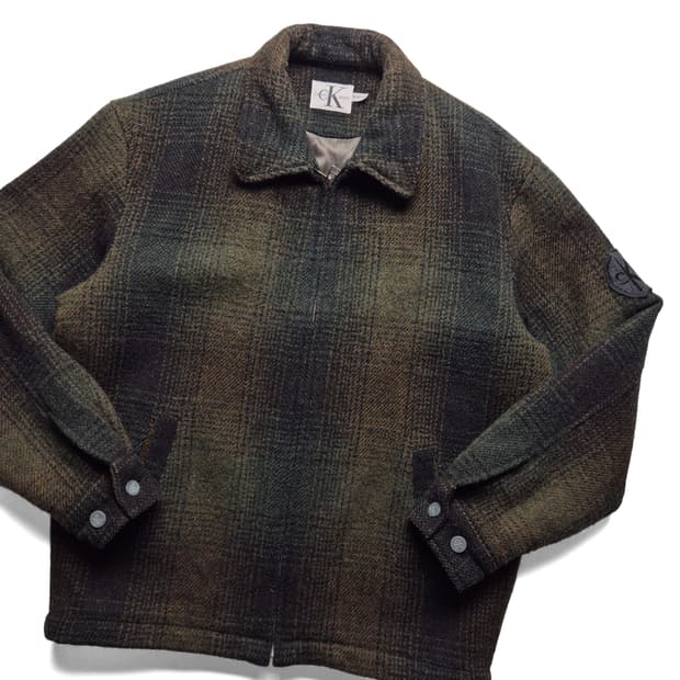 [90] 캘빈클라인 90s 울 체크자켓