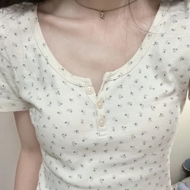 플라워  반팔티