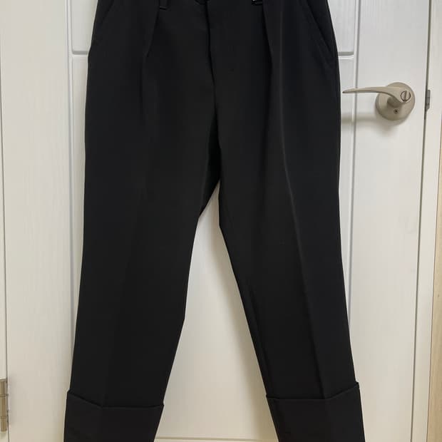 우영미 롱 스트레이트 팬츠 블랙 - 23SS