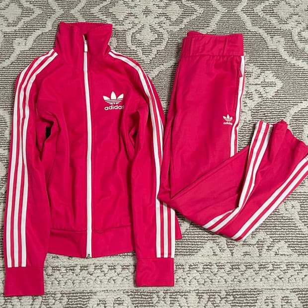아디다스 핑크 유로파 셋업 져지 팬츠 