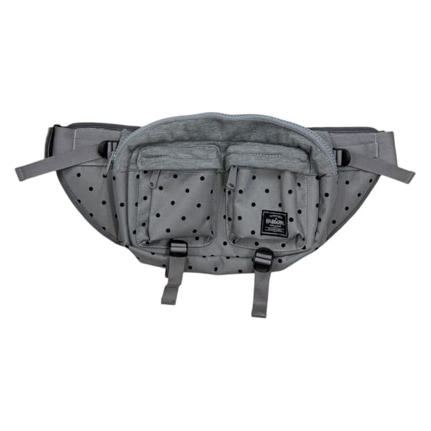 스투시 X 허쉘 도트 땡땡이 웨이스트백 힙색 가방 그레이