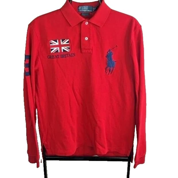 폴로 랄프로렌 그레이트 브리튼 빅포니 롱 슬리브 폴로 셔츠