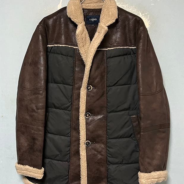LUOMO 워모 남자 무스탕자켓 덕다운 캐주얼 L 100 