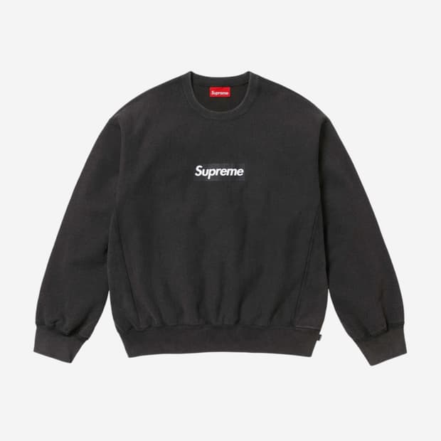 Supreme Washed Box Logo Crewneck Black 