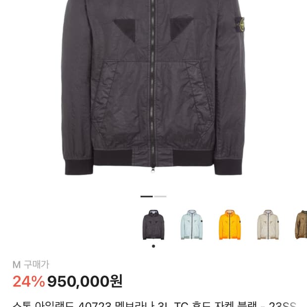 스톤 아일랜드 40723 멤브라나 3L TC 후드 자켓 블랙 - 23SS