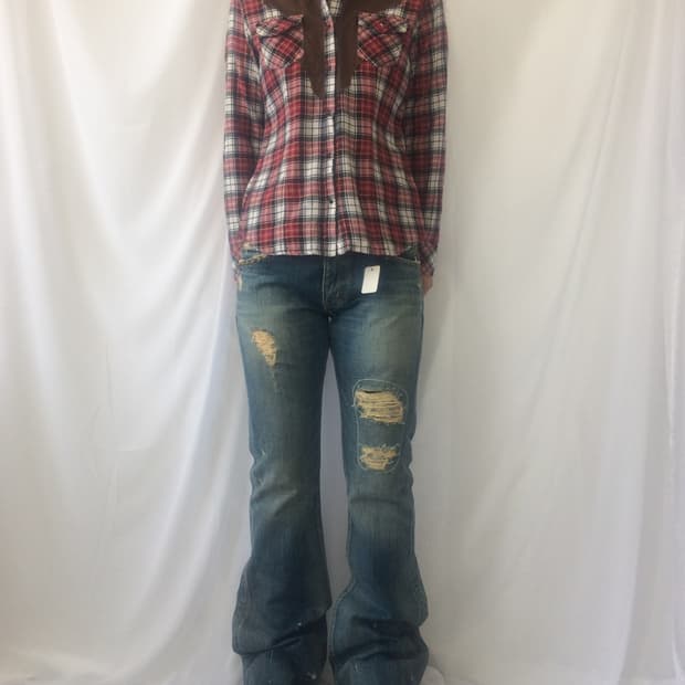 Western mood check pattern shirt