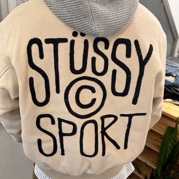 스투시 스포츠 멜튼 바시티 자켓 오트밀, 스투시 월드투어 후드 집업 블랙