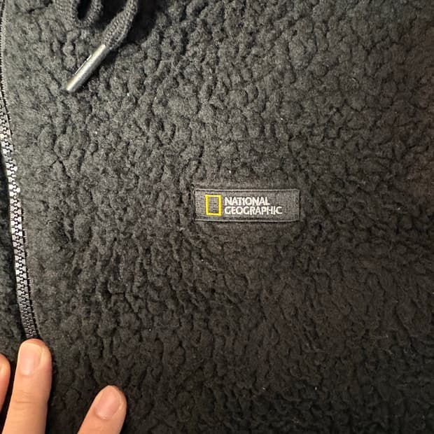 내셔널지오그래픽 후리스 후드 블랙