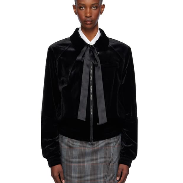 오픈와이와이 타이 벨벳 봄버 자켓 S