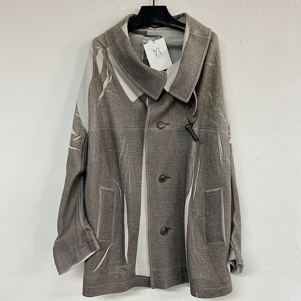 (정품/새상품) Y's 요지 야마모토 여성 그레이 오버핏 싱글 코트